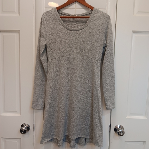 Roller Coaster Long sleeve grey mini A line dress, size Large. - Picture 1 of 5